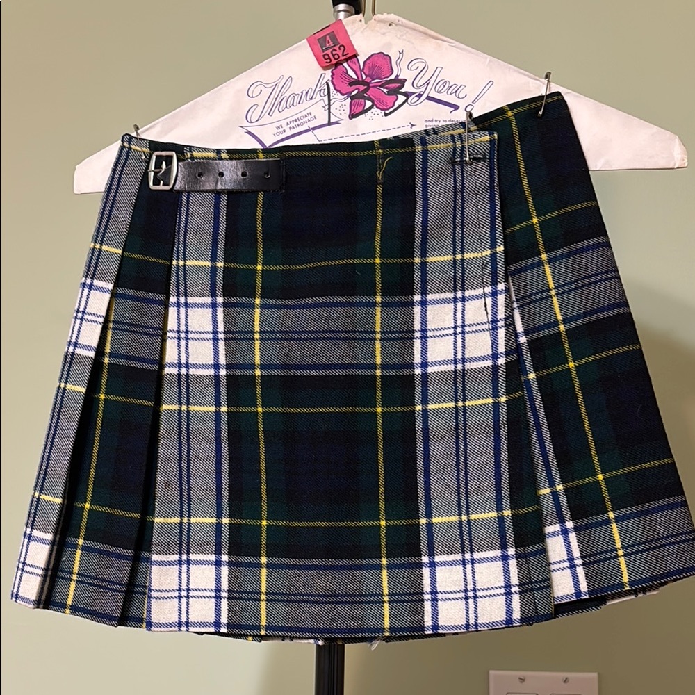 Plaid Womens Skirt with Belt